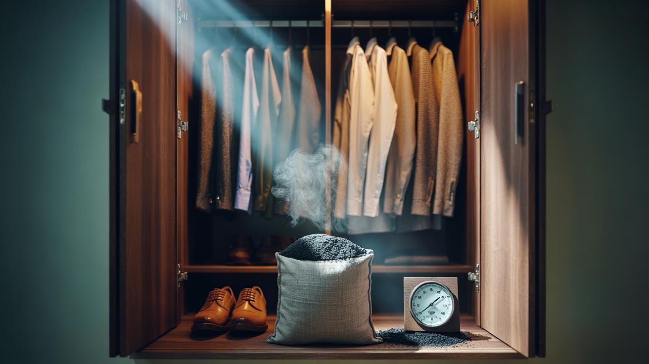 The charcoal piece that stops musty smells in wardrobes : how carbon traps moisture and odours naturally