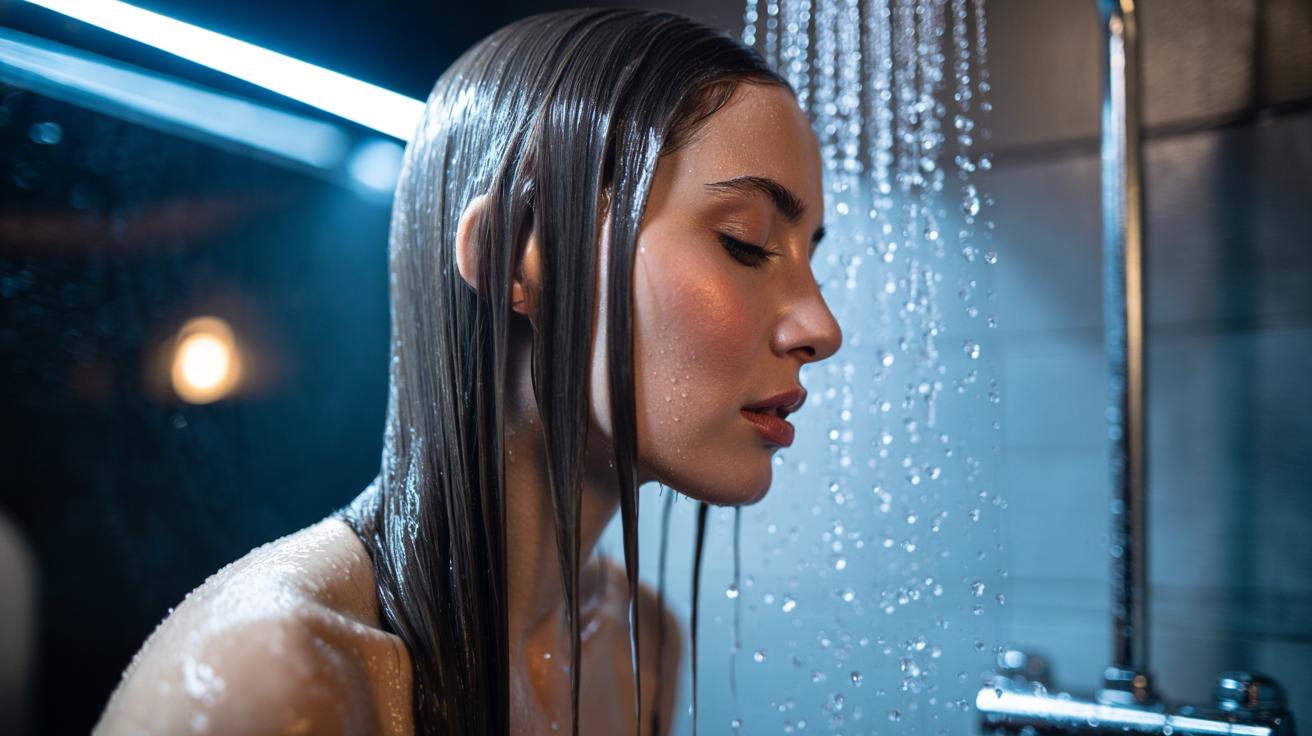 The cold water final rinse that makes hair insanely shiny : how it flattens cuticles for mirror gloss