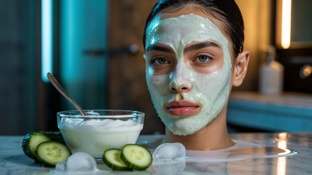 The cucumber + yogurt mask that tightens large pores : how cooling and lactic acid refine skin instantly