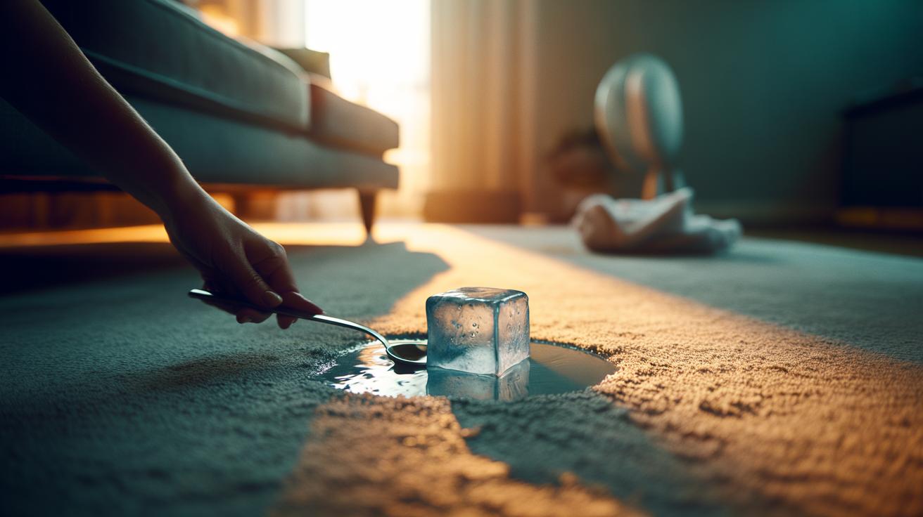 The ice cube trick that removes furniture dents from carpets : how cold makes fibres bounce back in minutes