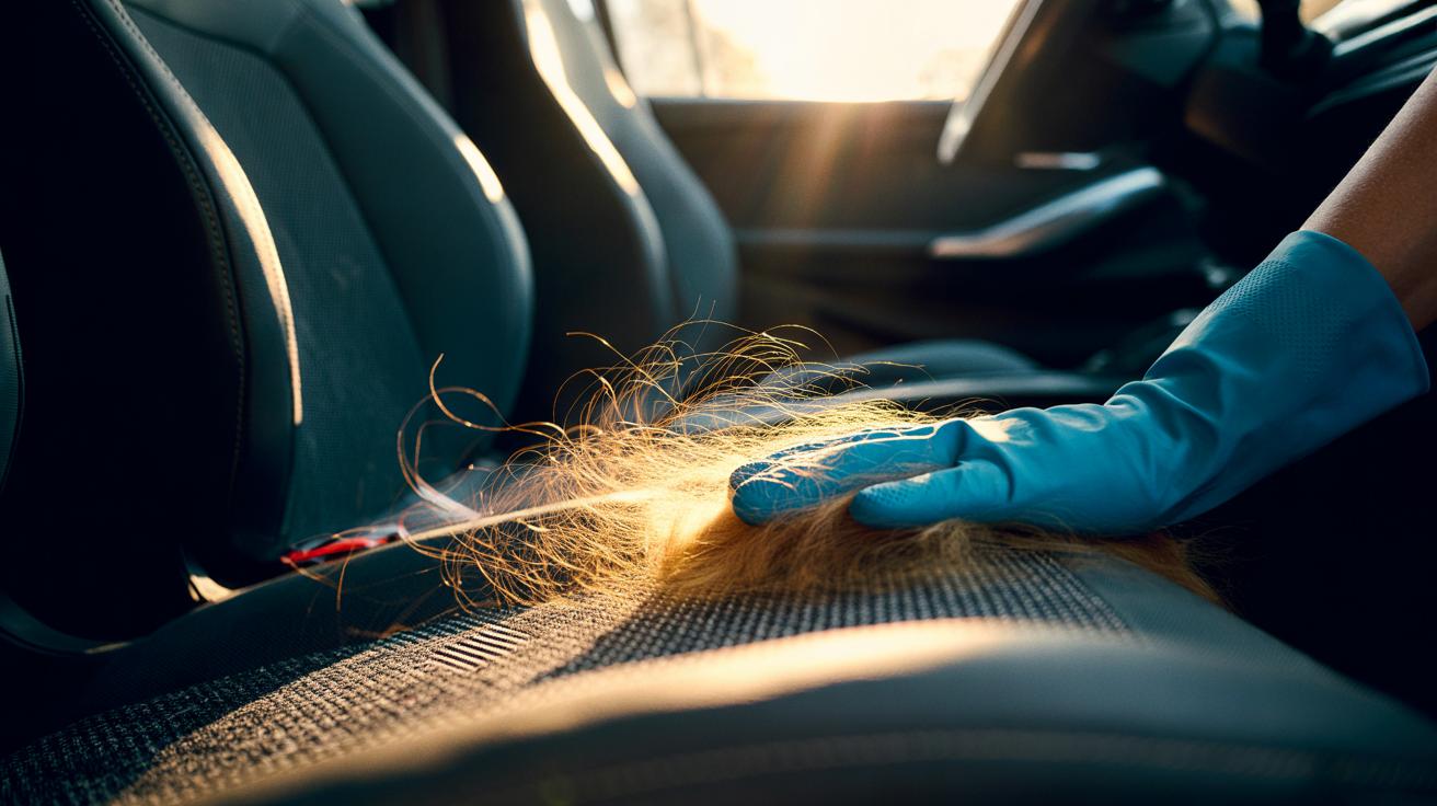 The rubber glove that removes dog hair from car seats : how static grabs fur in one swipe