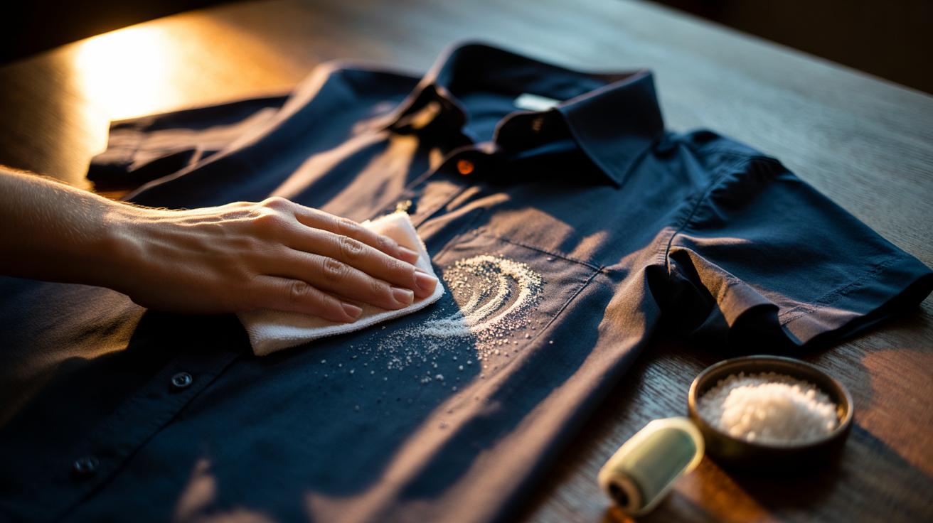 The salt scrub that removes deodorant marks from shirts : how coarse grains lift stains instantly