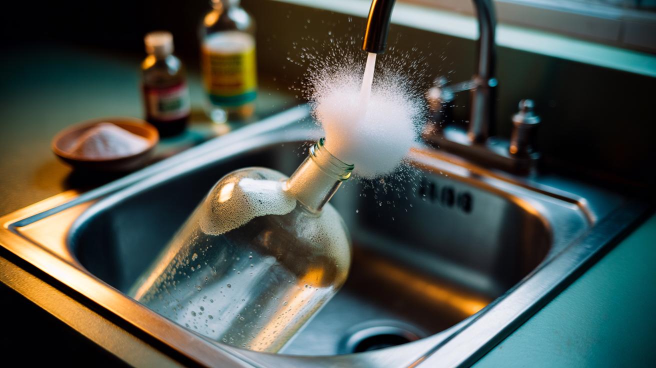 The vinegar + baking soda rocket that cleans bottle necks : how fizz reaches impossible spots