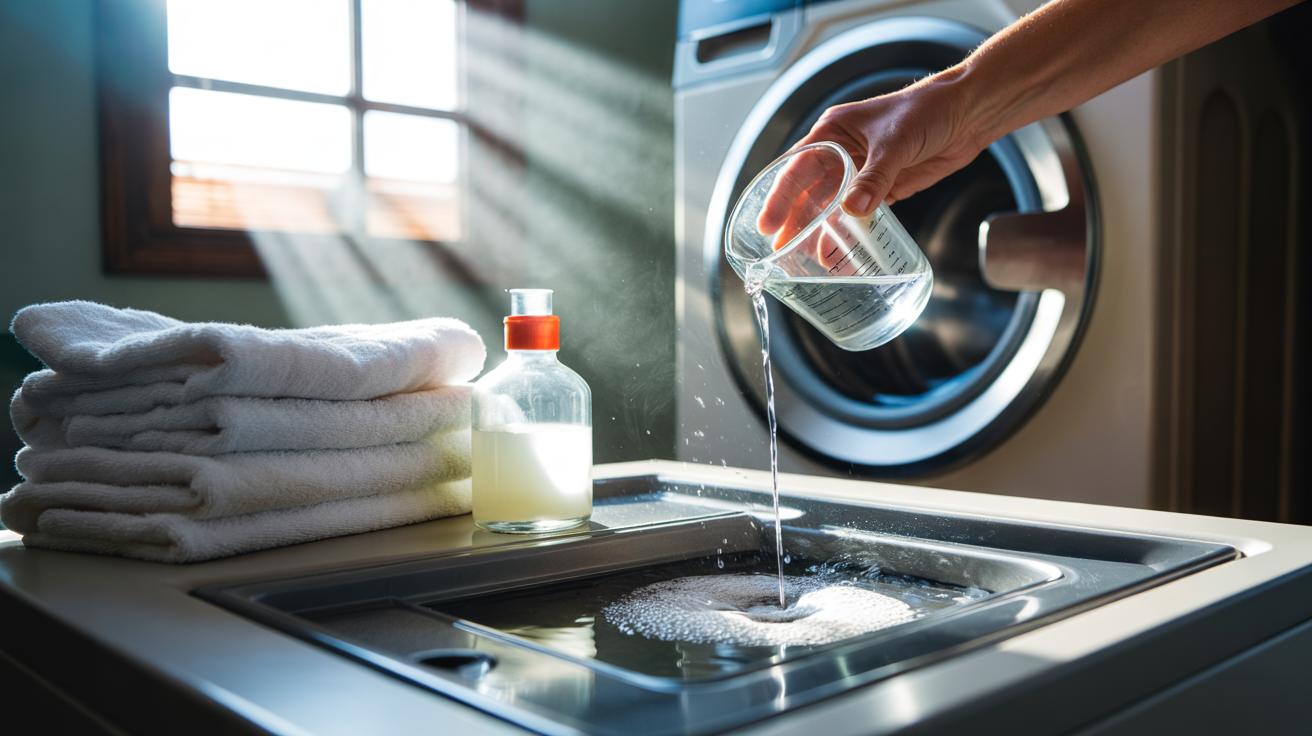 The white vinegar rinse that softens towels again : how acid strips detergent buildup gently