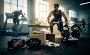 Illustration of 2026 fitness trends you should stop: step-count obsession, detox teas, fasted HIIT, wearable worship, and cold static stretching