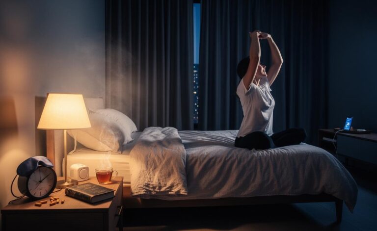 Illustration of the best way to improve sleep quality using simple hacks for better rest