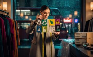 Illustration of the controversy surrounding new fashion trends, highlighting greenwashing, sizing and return traps, ultra-fast micro-trends, and material chemical risks shoppers should know before buying.