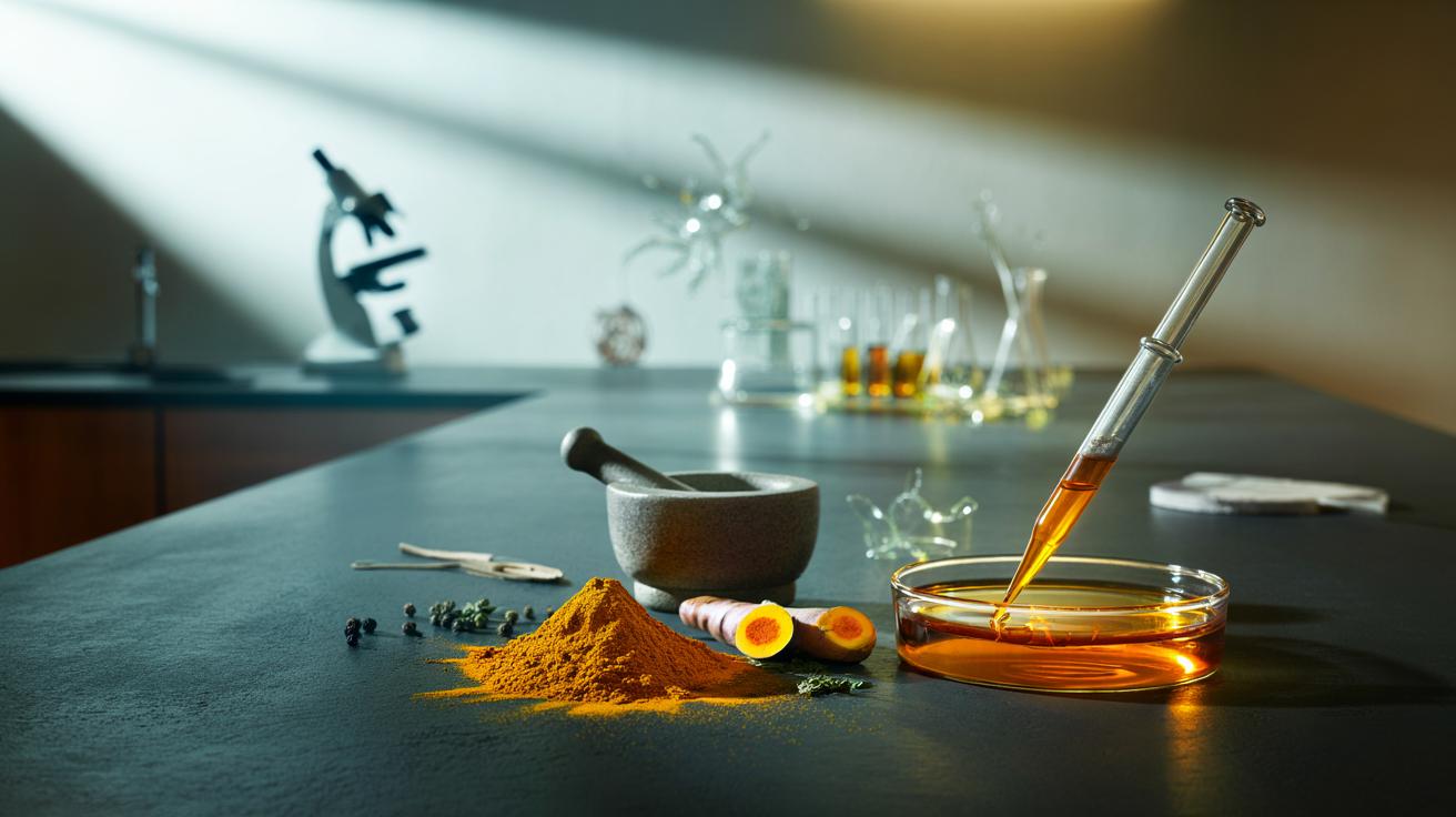 Illustration of turmeric as a common kitchen spice investigated for antiviral applications