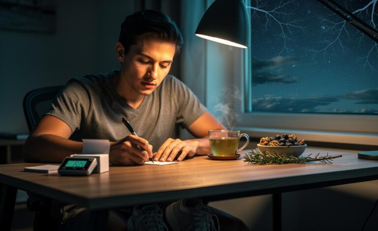 Illustration of how to improve memory using science-backed strategies such as spaced repetition, active recall, sleep optimisation, nutrition, and micro‑habits