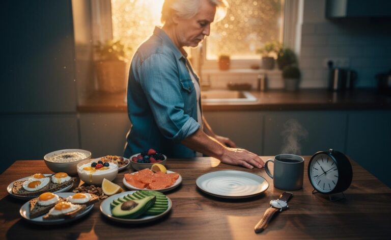 Illustration of skipping breakfast after 50 and its nutrition implications