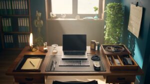 Illustration of the 6-2-1 method for a perfectly organized home office