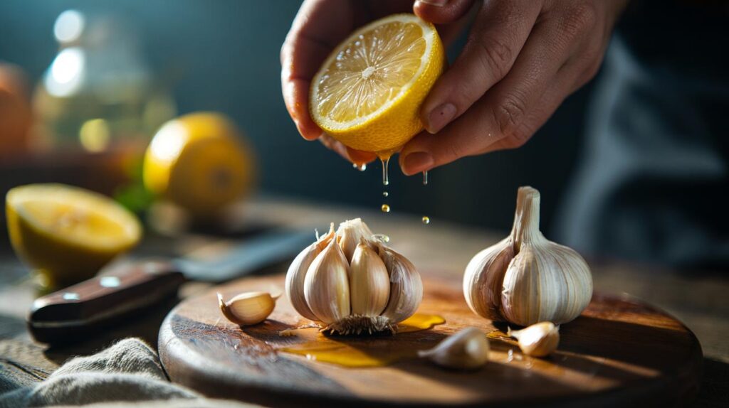 Peel Sticky Garlic Cleanly Fast Kitchen with Lemon: how acid loosens ...
