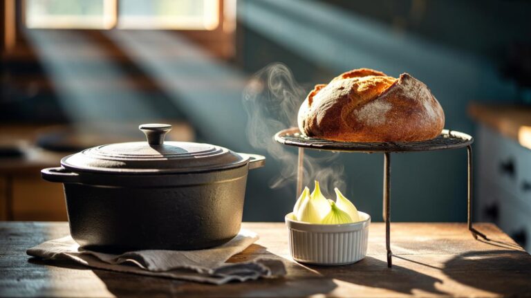 Illustration of an onion used as a moisture source to rehydrate a stale loaf of bread without a microwave