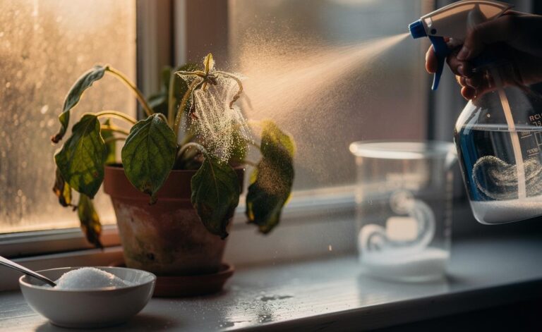 Illustration of reviving wilted plants with sugar water