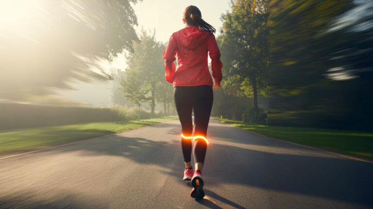 Illustration of a person walking backwards to strengthen knees and burn more calories