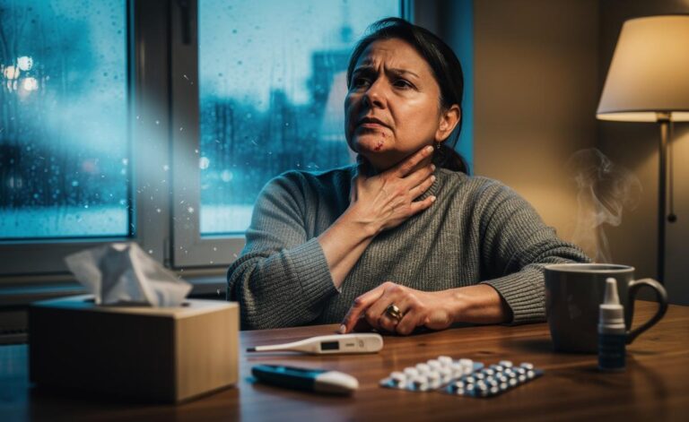 Illustration of the signs of a weak immune system this season, including recurring infections, slow recovery, fatigue, and skin, gut, and oral changes