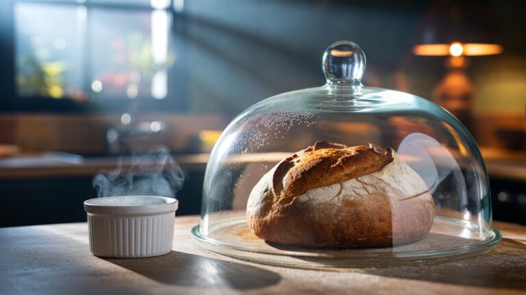 Illustration of softening bread crusts overnight with vinegar vapour