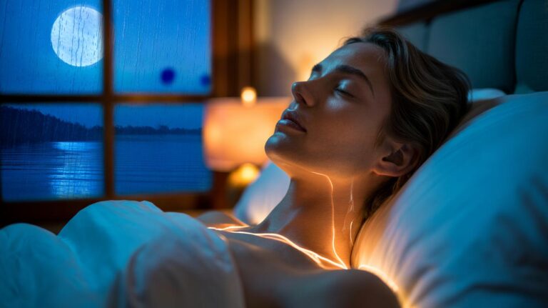 Illustration of a person practicing the 37-second Military Method to fall asleep in under two minutes