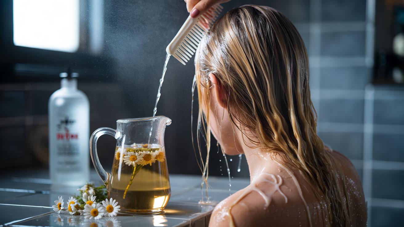 The chamomile + vodka rinse that turns blonde platinum : how alcohol + flowers strip brass