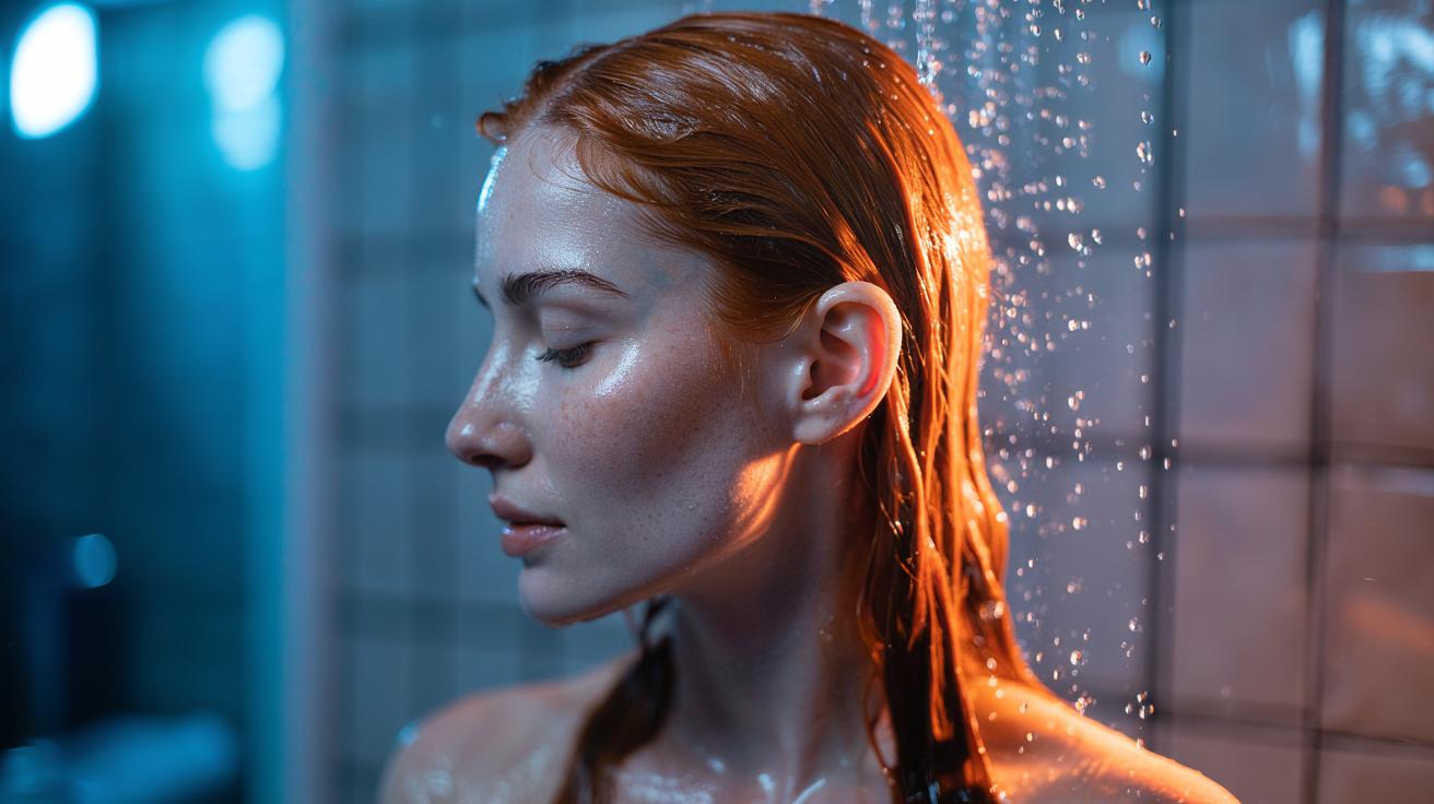 The cold water final rinse that makes red hair pop : how it seals cuticle for fiery shine