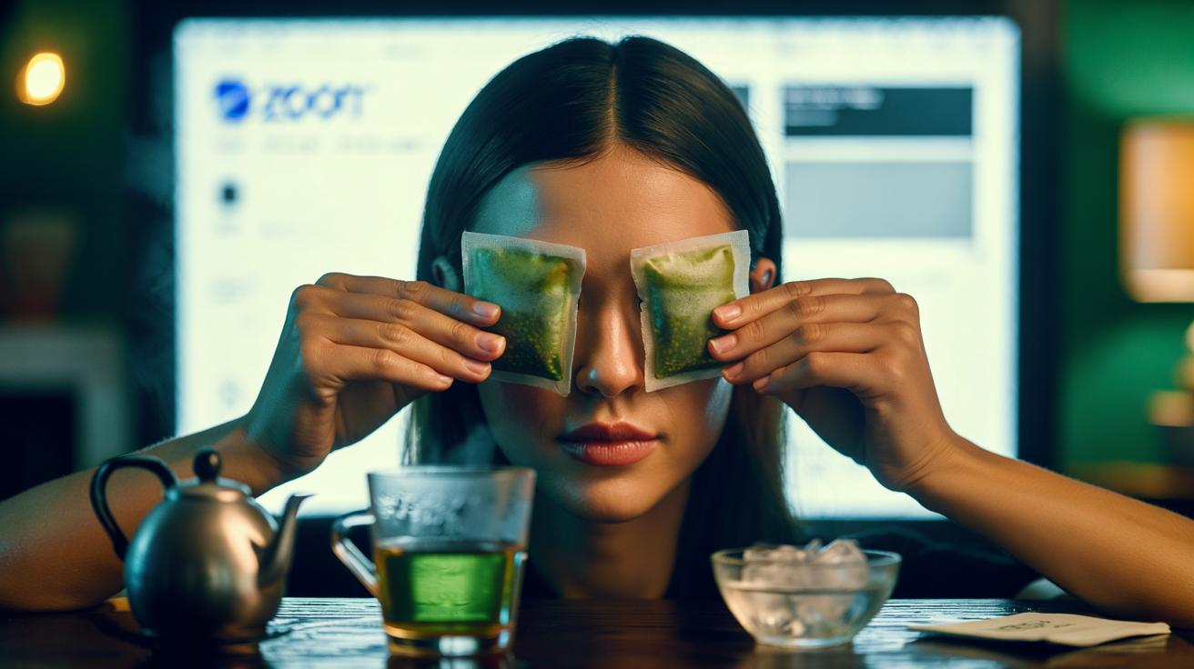 The green tea bag eye compress that removes dark circles in 10 minutes before Zoom calls