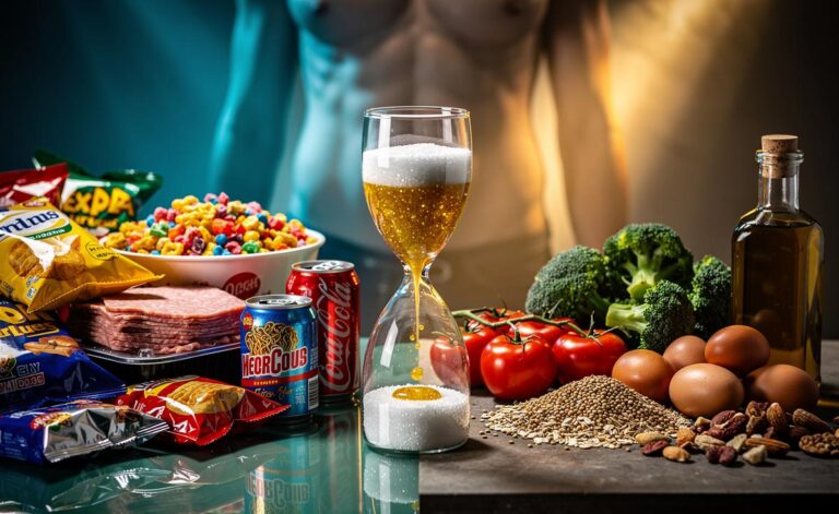 Illustration of ultra-processed foods and their long-term health effects