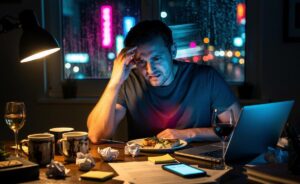 Illustration of the silent signs of stress overload and their subtle physical, cognitive, and behavioral symptoms