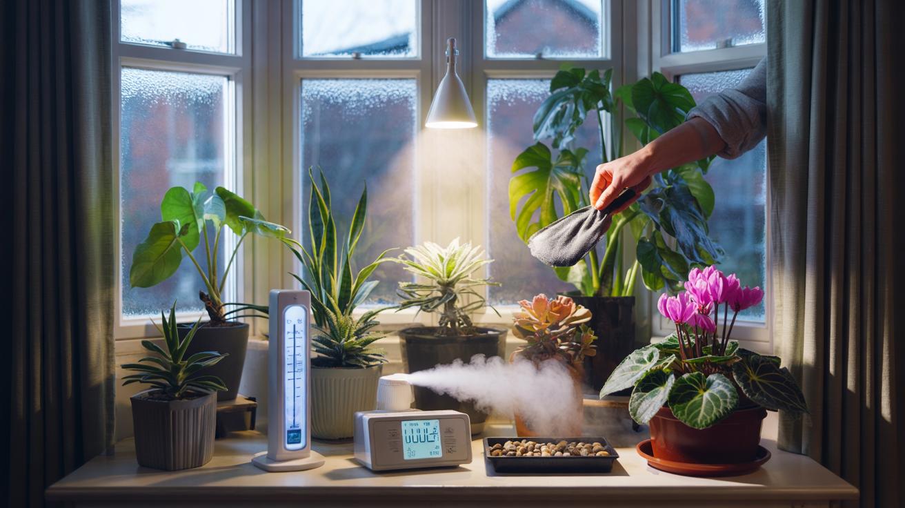 Illustration of gardeners’ three-step guide to keep indoor plants thriving through winter