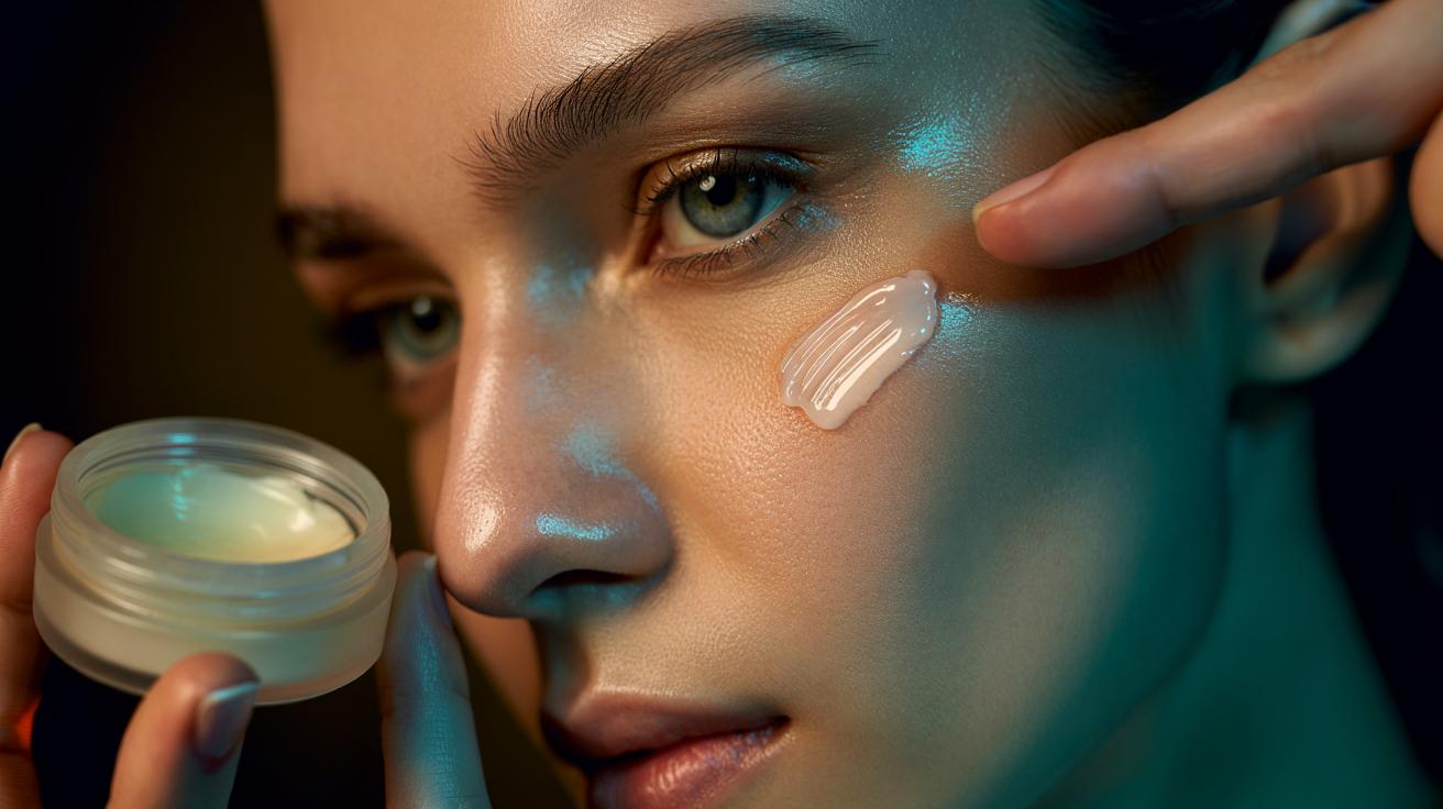 Illustration of Vaseline applied on cheekbones to make highlighter pop and create a glass-skin base