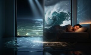 Illustration of dreaming about water