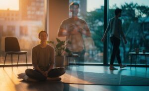 Illustration of rethinking daily meditation through a flexible, personalised approach that weighs benefits, potential risks, and practical alternatives